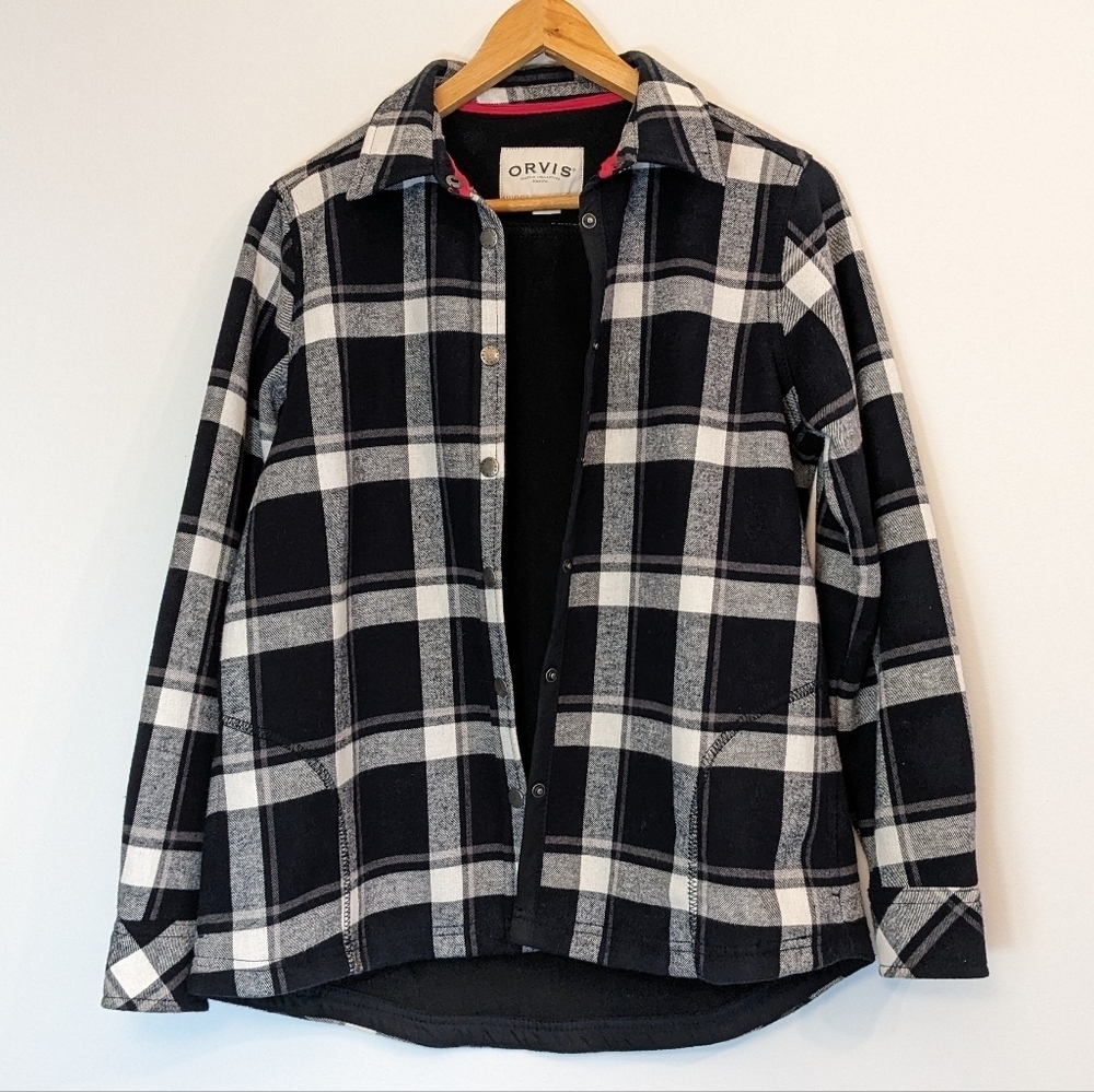 Orvis Fleece-lined Flannel Shirt Jacket, Shacket, Like New, Sz M